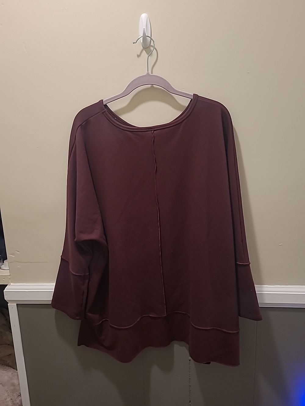 Spanx Perfect Length Dolman Sleeve Top Womens Size 1X Wine - Picture 9 of 13